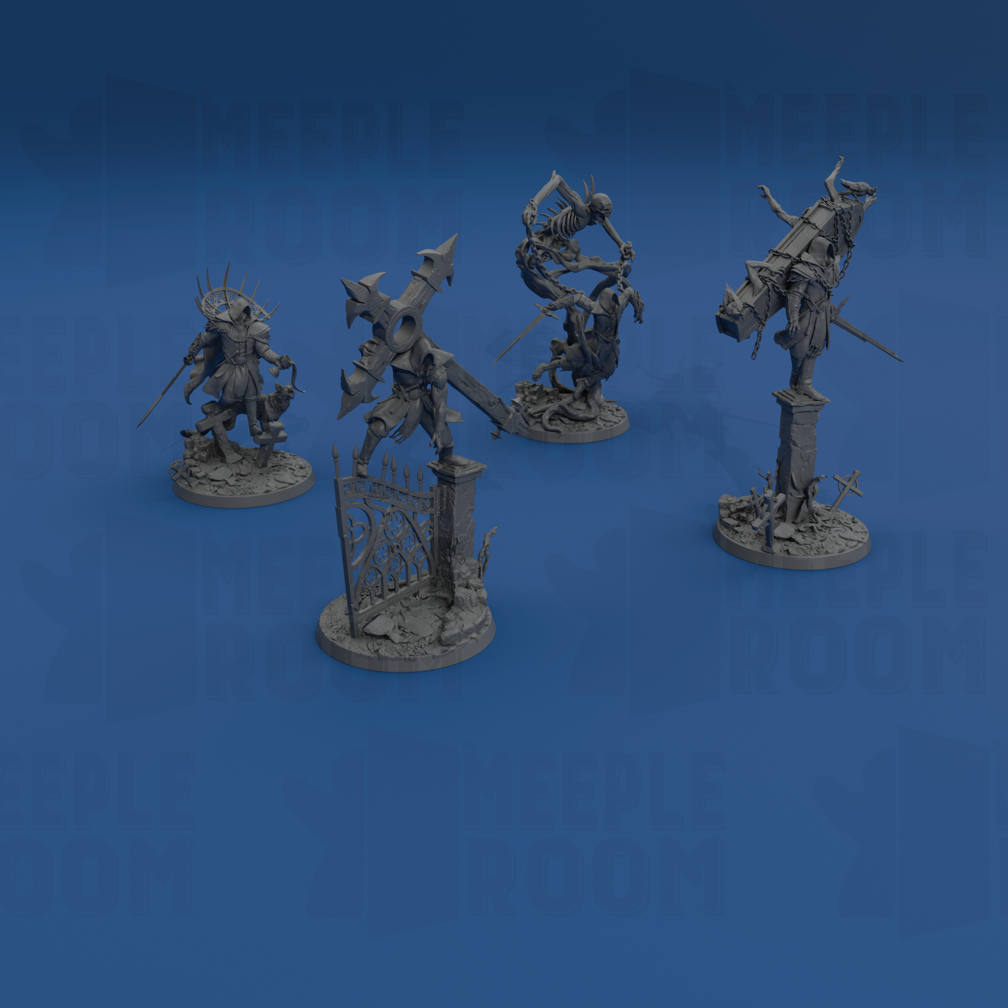 The Four Mourners by Rescale Miniatures | Miniature | TTRPG | Unpainted | Print on Demand