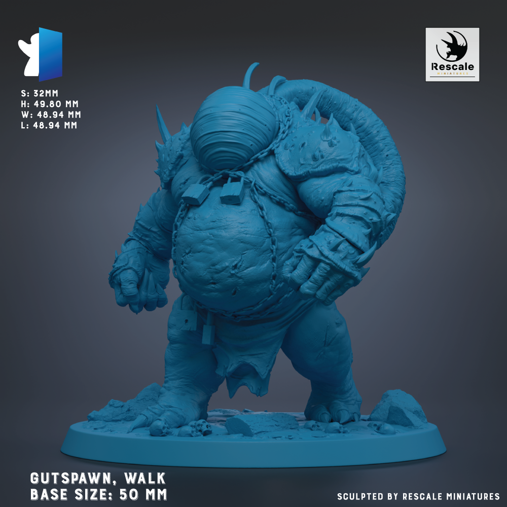 A blue, sculpted figurine of a large, armored creature with spikes on its back, standing on a base. The creature appears to be a character from a video game or fantasy setting.