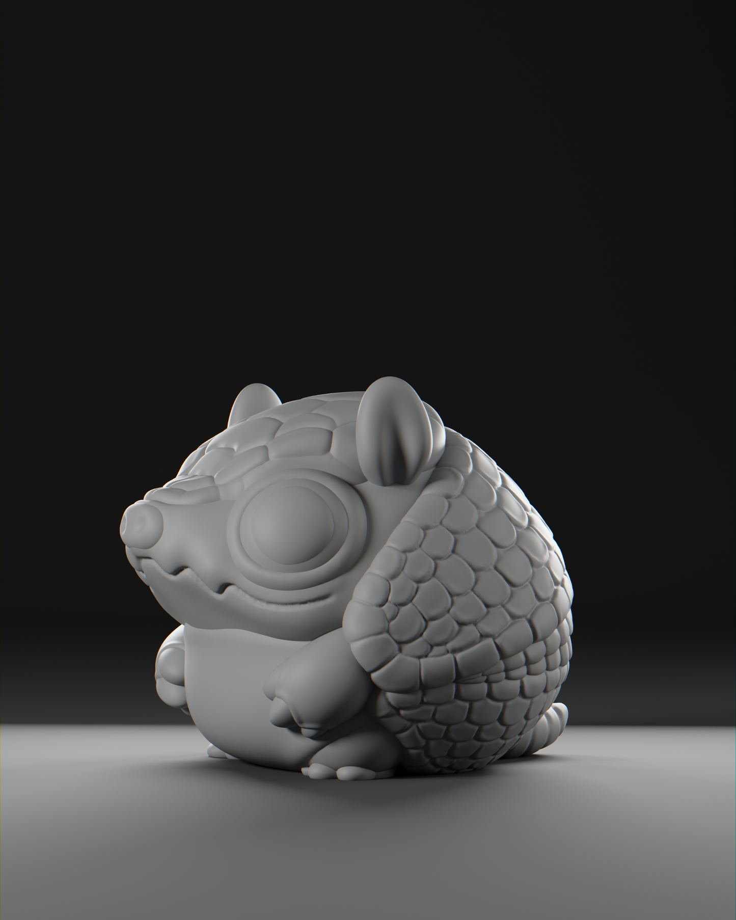 a 3d model of a mouse sitting on the ground