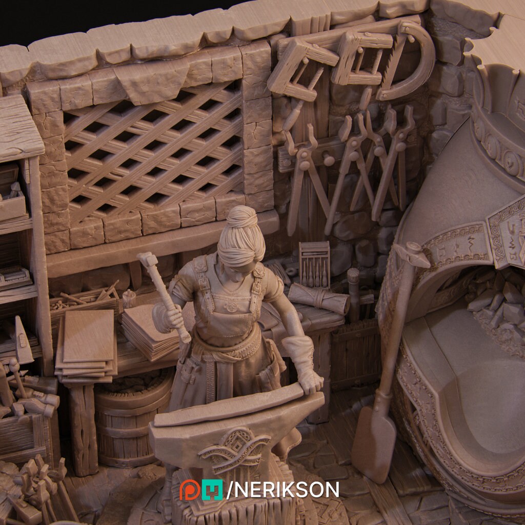 Lara, Blacksmith Diorama by Nerikson | Please Read description