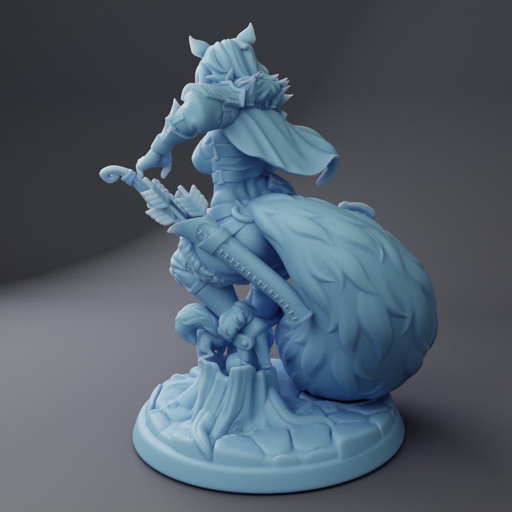 Squirrel Archer Girl by Twin Goddess Minis | Please Read Description | Print on Demand