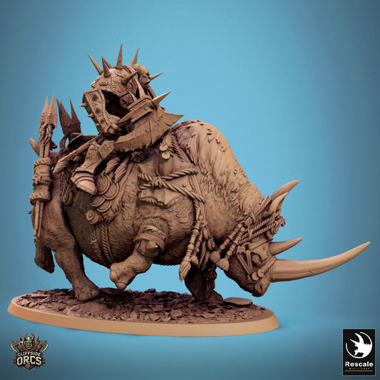 Cliffside Orc Rhino Mounts by Rescale Miniatures | Please Read Description | Print on Demand