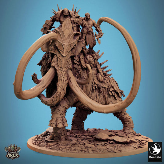 Cliffside Orc Mammoth Mount by Rescale Miniatures | Please Read Description | Print on Demand