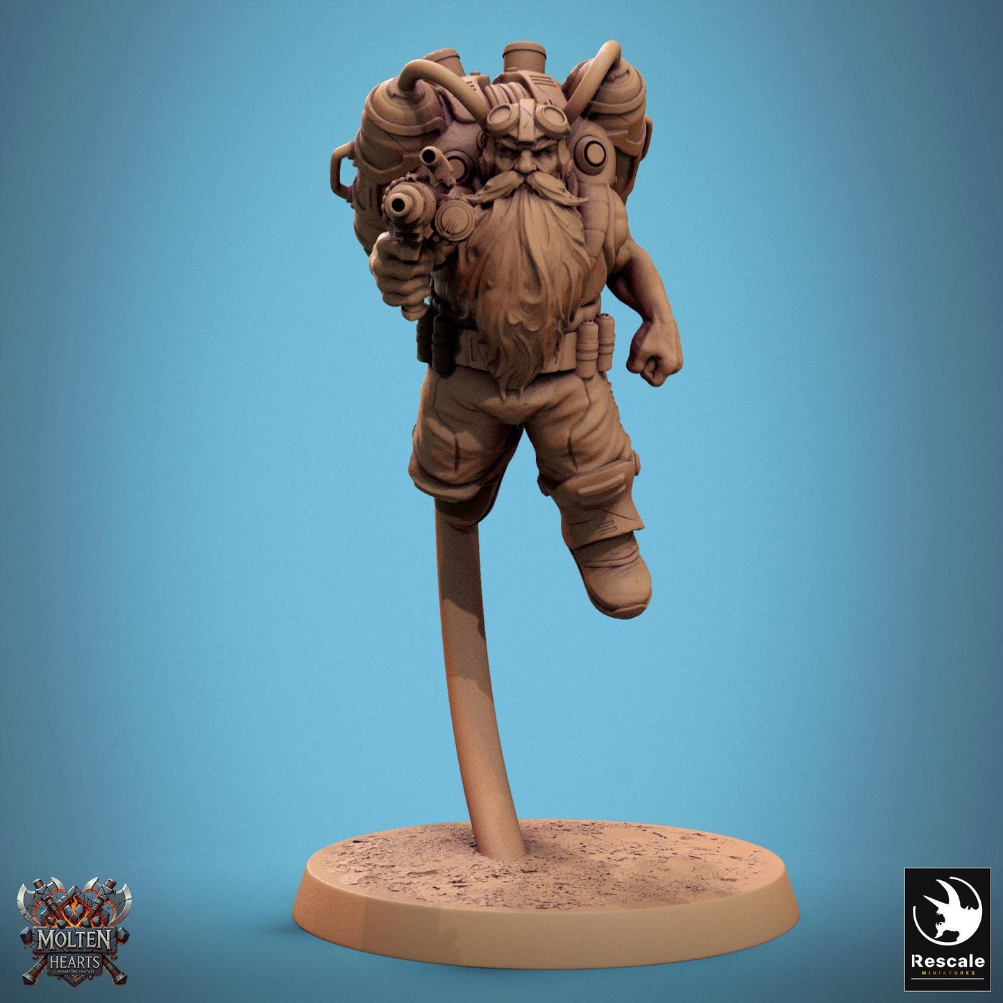 Steampunk Dwarf by Rescale Miniatures | Unpainted | Print on Demand | Use Code FREESHIP50