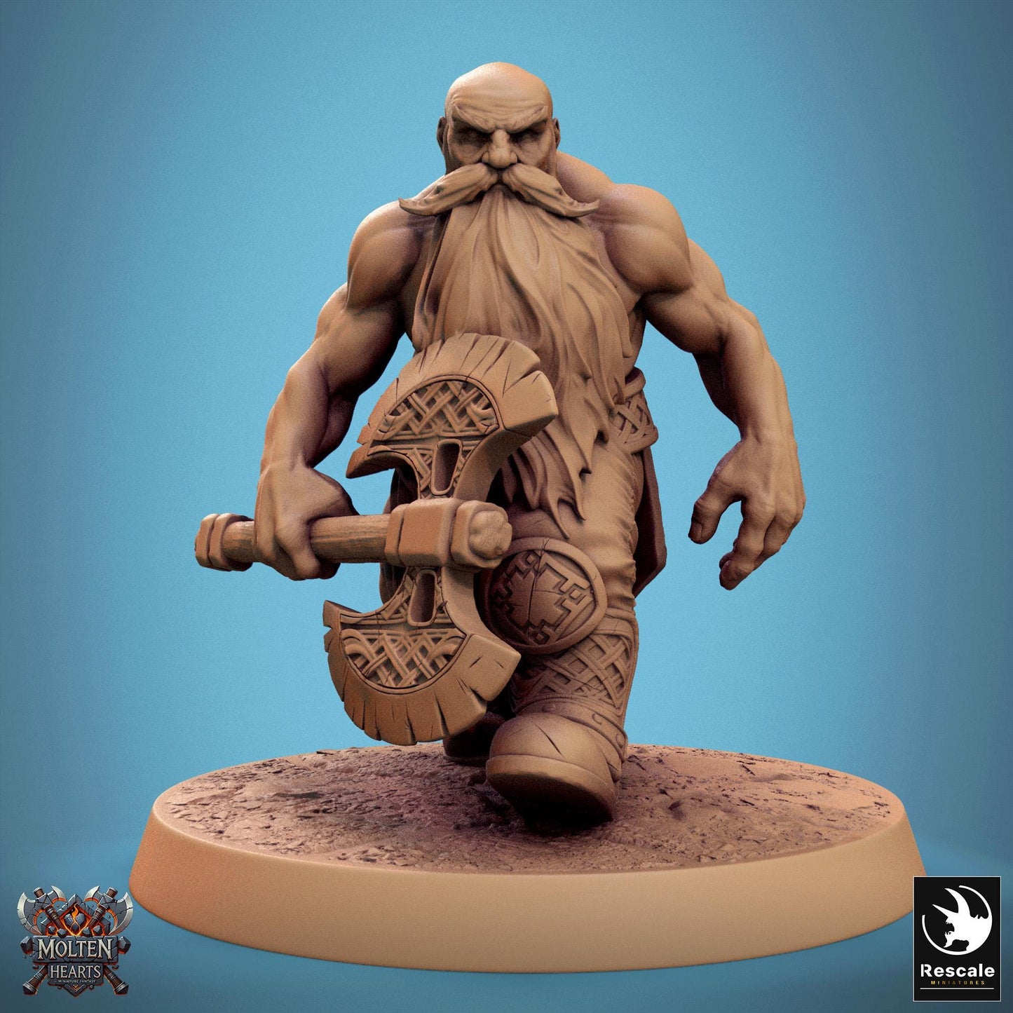 Dwarf Warrior, Part 2 by Rescale Miniatures | Unpainted | Print on Demand | Use Code FREESHIP50