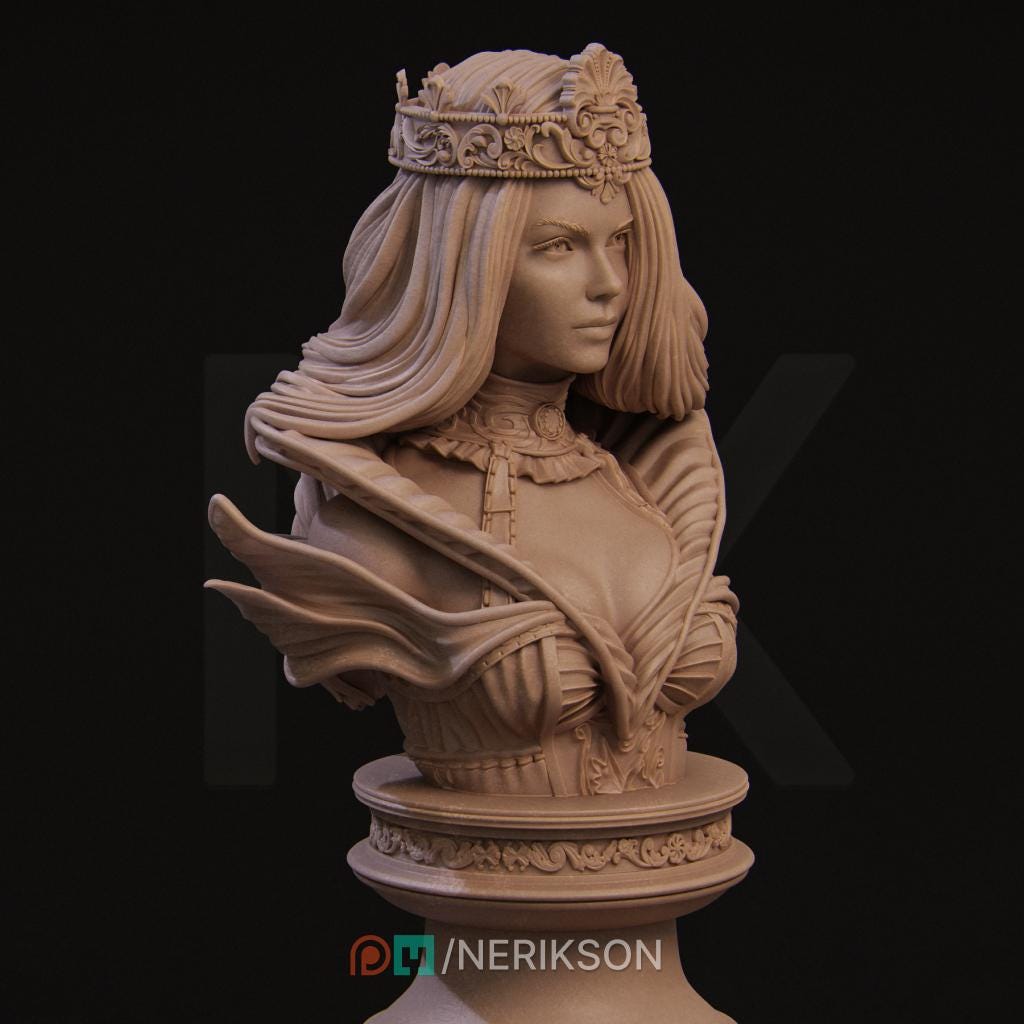 Queen of Spades Bust by Nerikson | Unpainted | Print on Demand | Use Code FREESHIP50