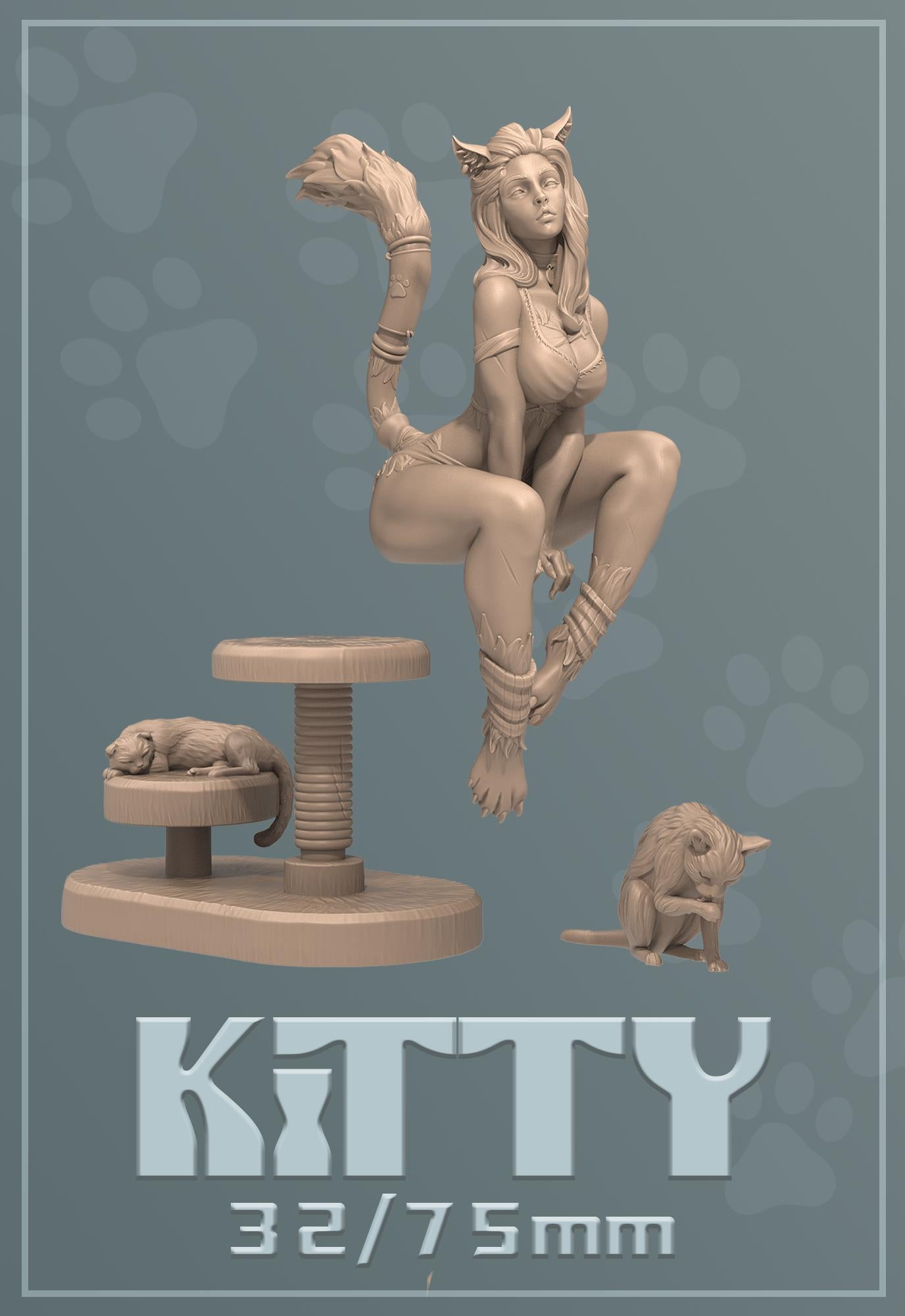 Kitty by Dungeons and Maidens | Unpainted | Print on Demand | Use Code FREESHIP50