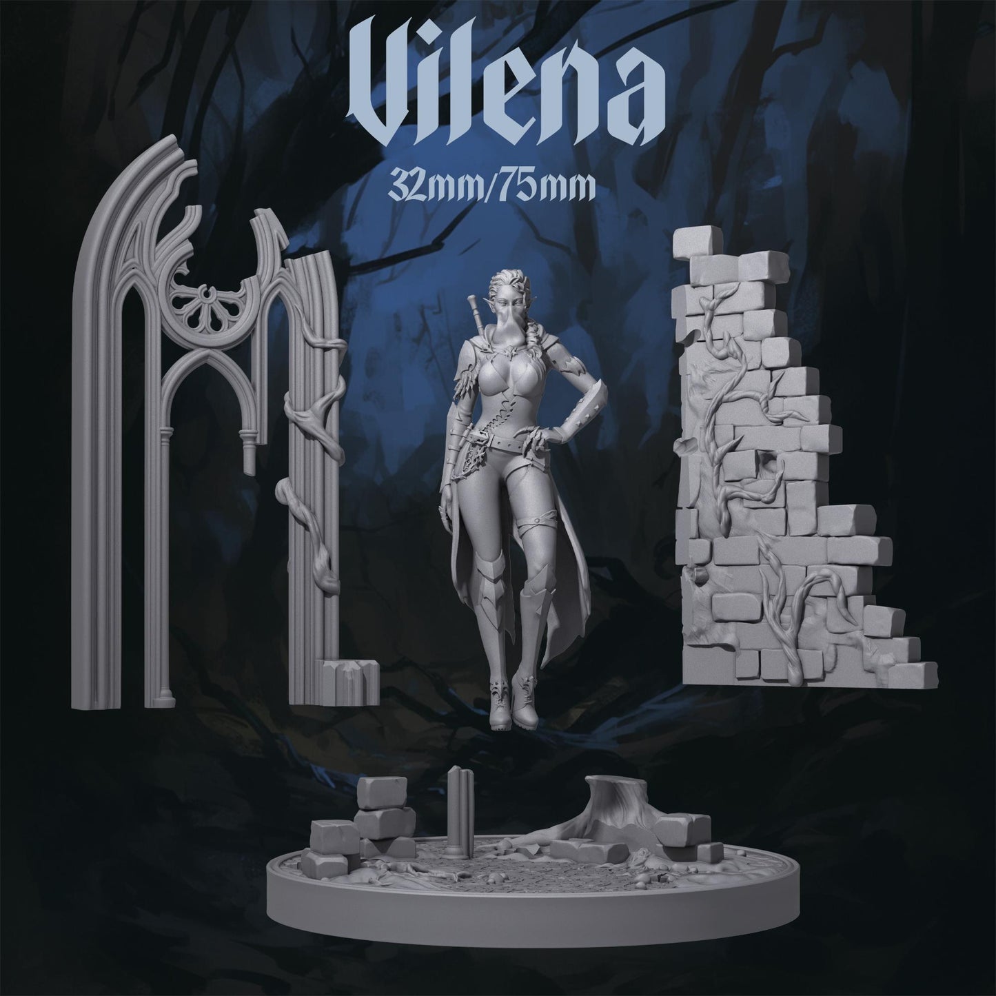 Vilena by Dungeons and Maidens | Unpainted | Print on Demand | Use Code FREESHIP50