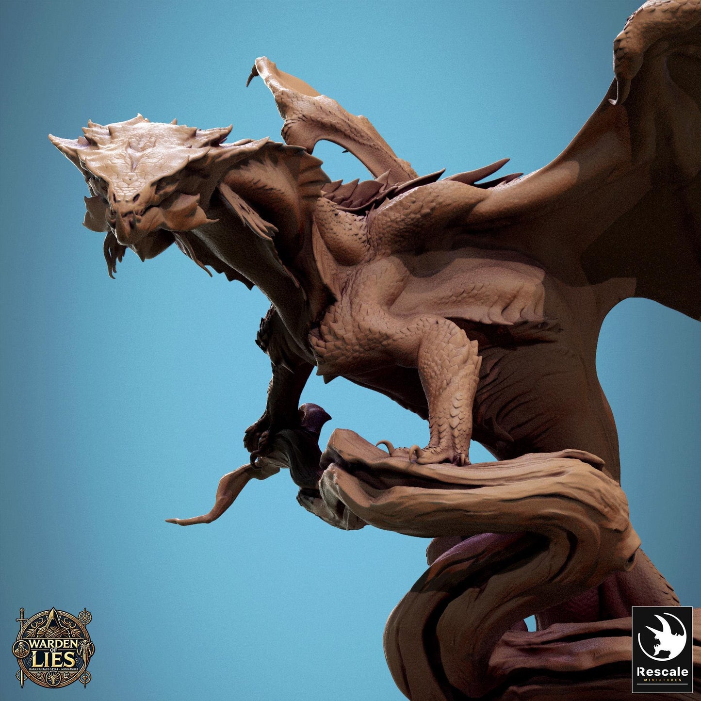 Adult Green Dragon, Redesign by Rescale Miniatures | Unpainted | Print on Demand | Use Code FREESHIP50