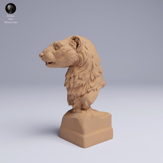European Polecat Bust 1:2 scale by Animal Den | Unpainted | Print on Demand | Use Code FREESHIP50