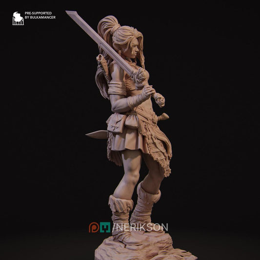 Lia the Barbarian Mercenary by Nerikson | Unpainted | Print on Demand | Use Code FREESHIP50