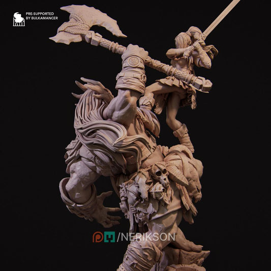 Lia vs the Giant by Nerikson | Unpainted | Print on Demand | Use Code FREESHIP50