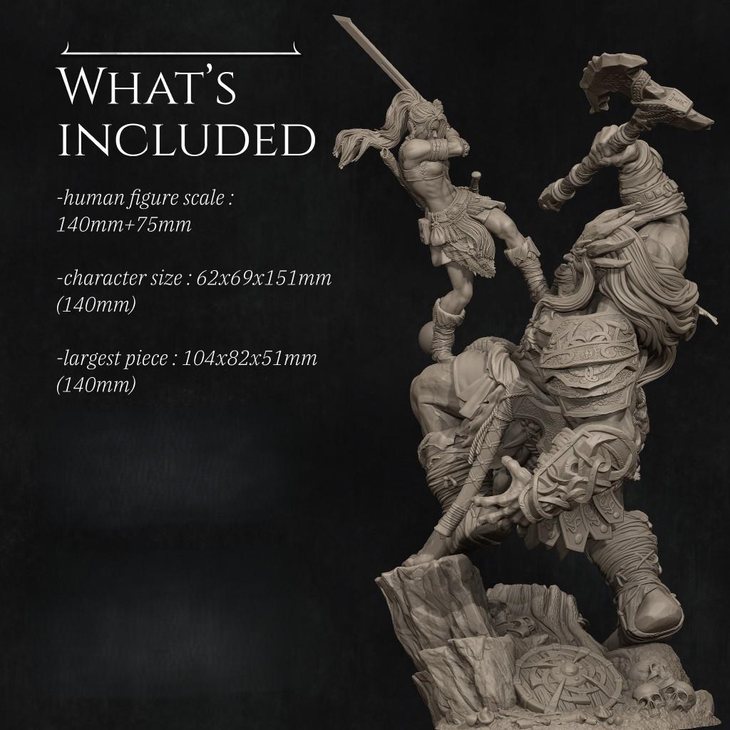 Lia vs the Giant by Nerikson | Unpainted | Print on Demand | Use Code FREESHIP50