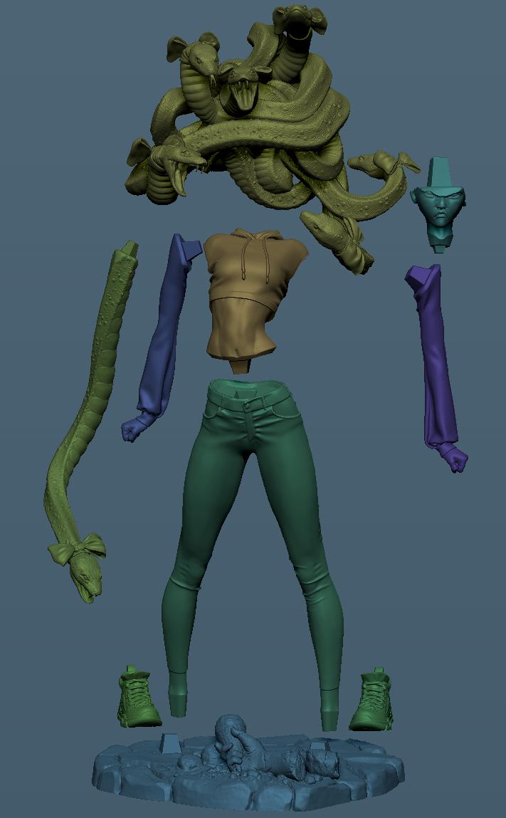 Medusa's First Date by 3dSqulpts | Unpainted | Print on Demand | Use Code FREESHIP50
