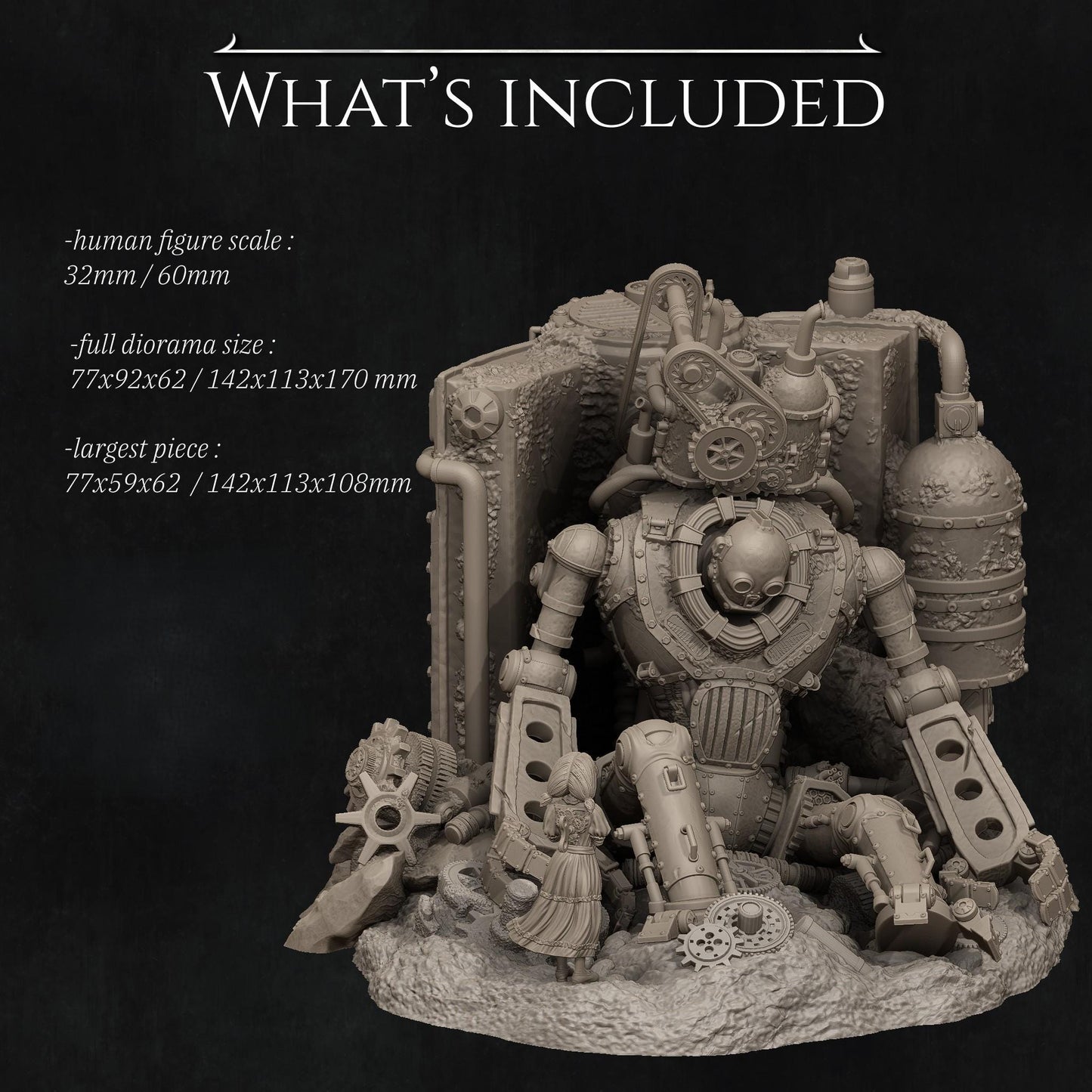 Abandoned Robot Diorama by Nerikson | Unpainted | Print on Demand | Use Code FREESHIP50