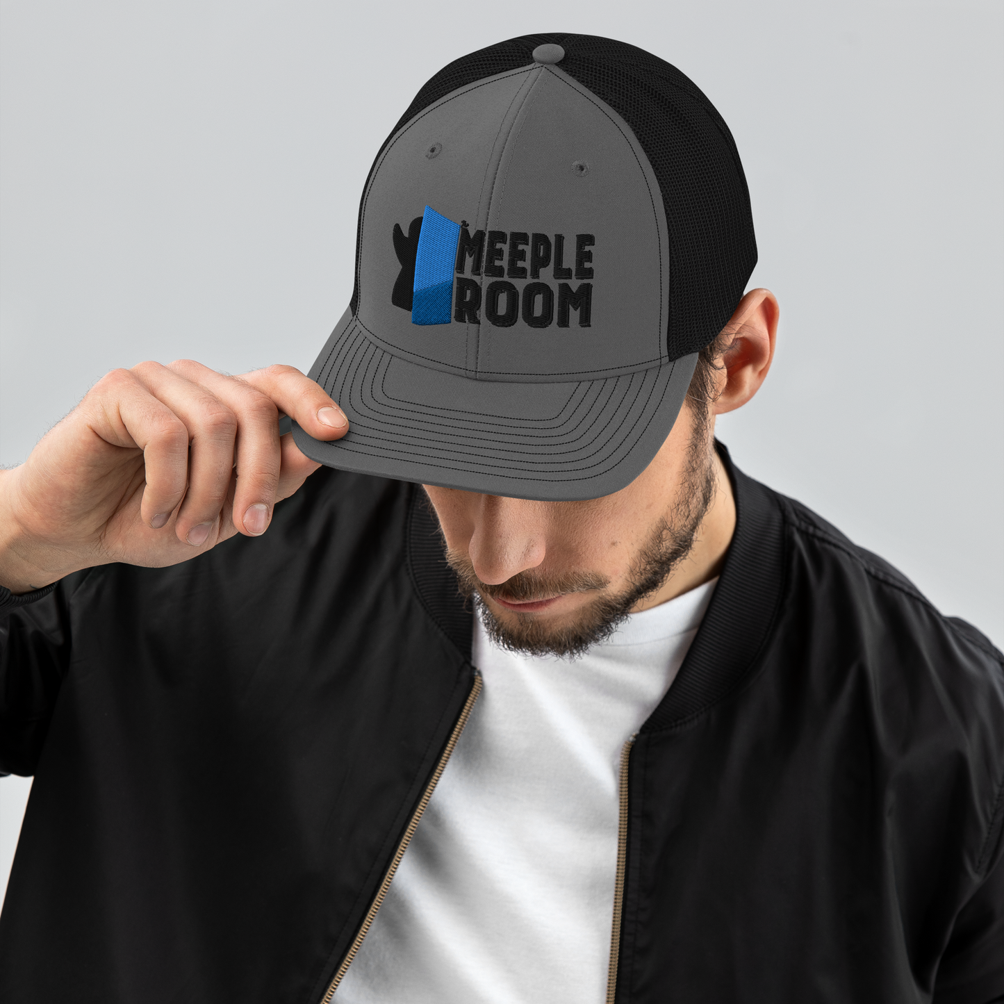 Meeple Room Trucker Cap - Black Text