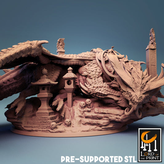 Sleeping Dragon by Rescale Miniatures | Unpainted