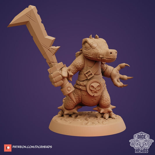 Reptile-folk Characters by Dice Heads | Miniature | TTRPG | Unpainted