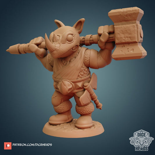 Big Mammal Adventurers by Dice Heads | Miniature | TTRPG | Unpainted