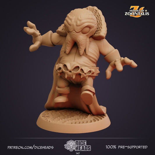 Mindflayers, Intellect Devourer, and Elder Brain by Dice Heads | Miniature | TTRPG | Unpainted