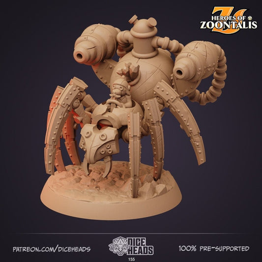 Mechanical Mole-man Mounts by Dice Heads | Miniature | TTRPG | Unpainted