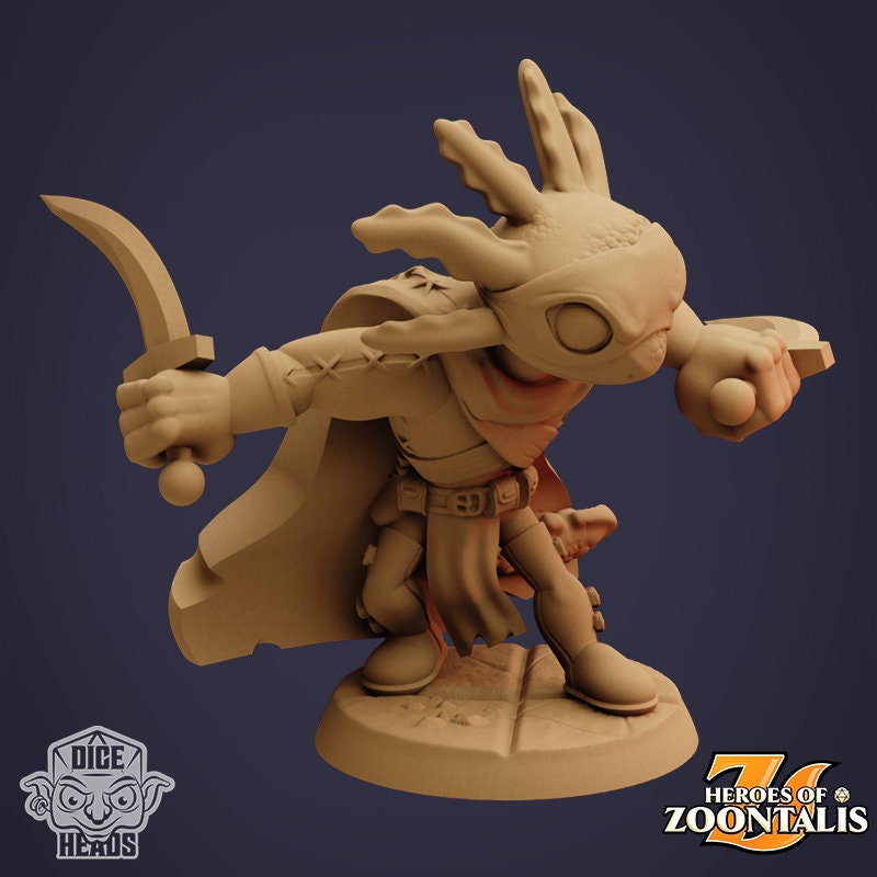 Axolotl Adventurers by Dice Heads | Unpainted