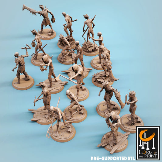 Corrupted Villagers Bundle by Rescale Miniatures | Miniature | TTRPG | Unpainted