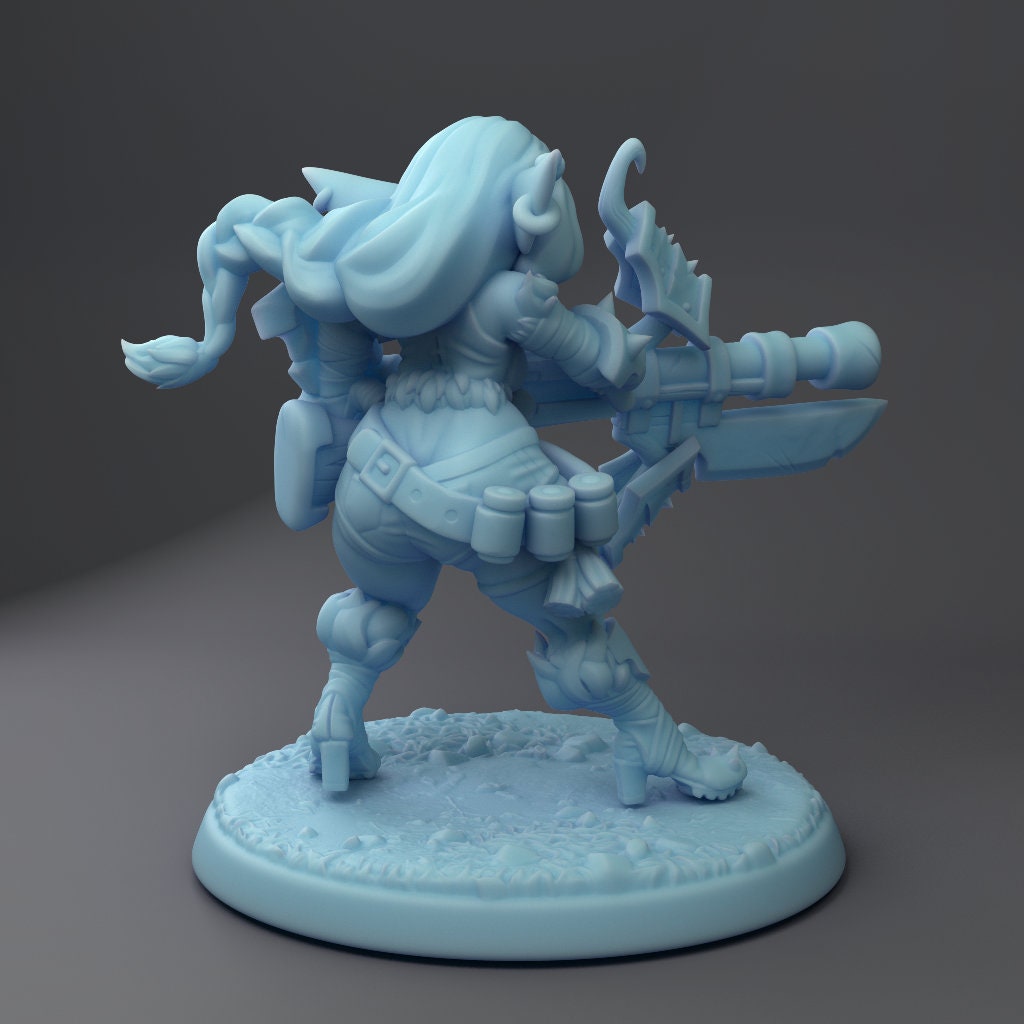 Gobbo Gunner Girl by Twin Goddess Miniatures | Unpainted