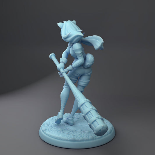 Shiba, female fighter by Twin Goddess Miniatures | Unpainted