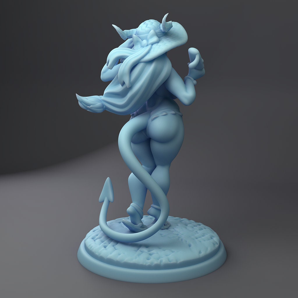 Stacy's Mom, Tiefling at the Beach by Twin Goddess Minis | Unpainted