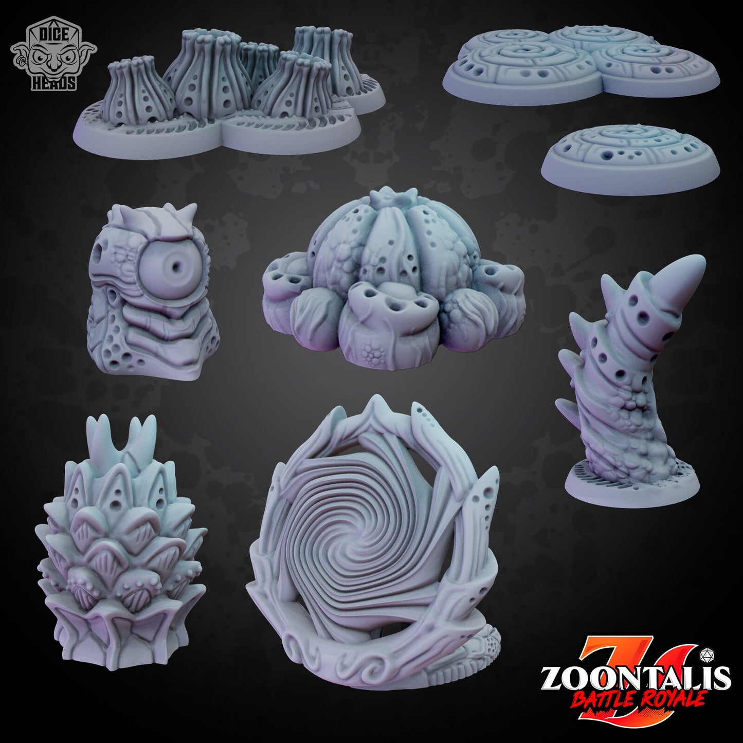 Alien Scatter Terrain (7-pk) by Dice Heads | Unpainted