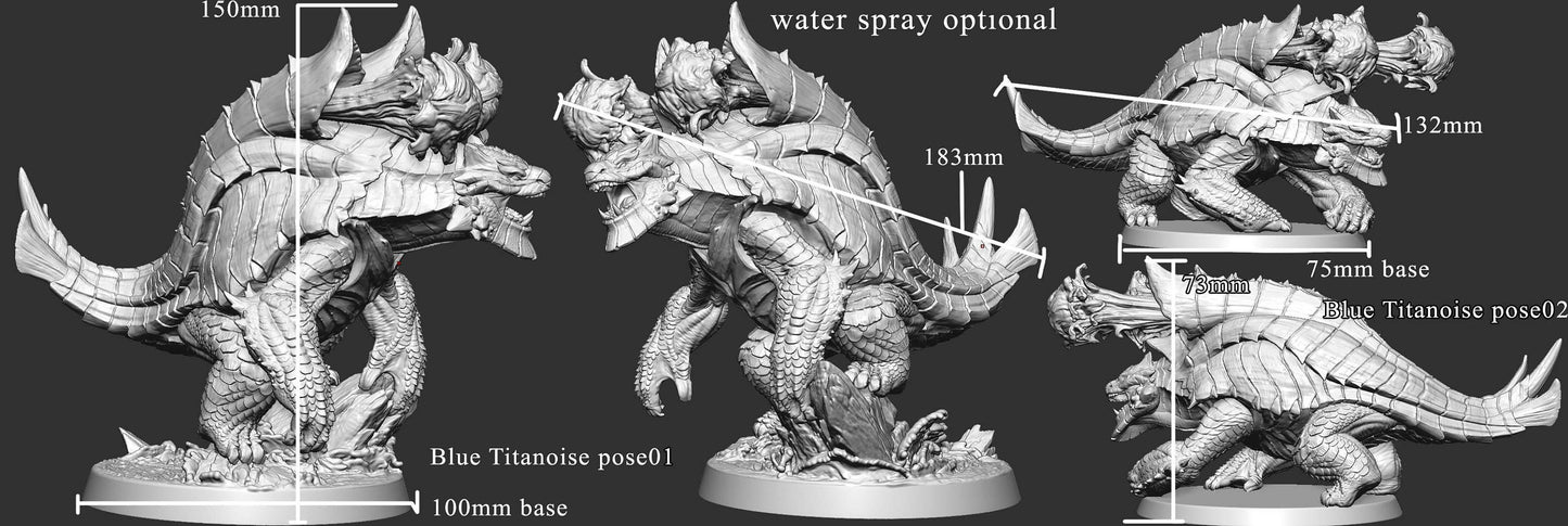 Blue Titanoise by Mini Monster Mayhem | Miniature | TTRPG | Unpainted