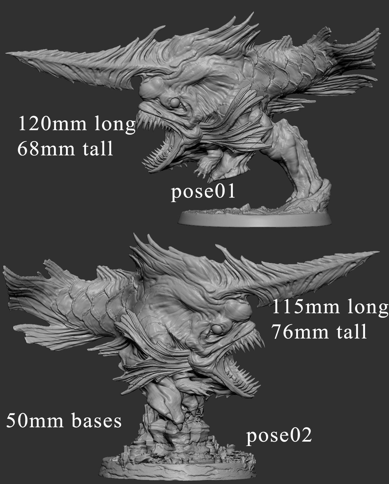 Evolved Angler by Mini Monster Mayhem | Miniature | TTRPG | Unpainted