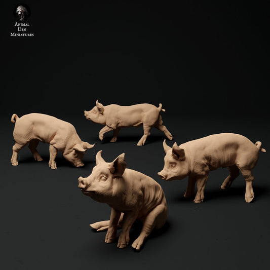 Berkshire Piglets 1:24 scale by Animal Den | Please Read Description