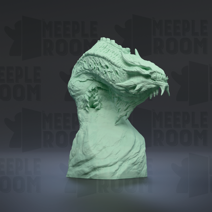 Demonic Dragon, Adult, Closed Mouth, Bust by Dino & Dog | Miniature | TTRPG | Unpainted | Print on Demand