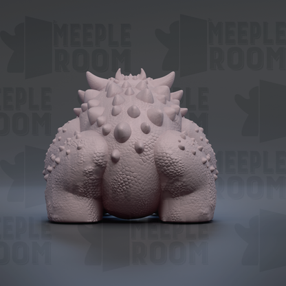 A 3D rendering of a spiky, textured creature resembling a small, furry animal or monster.