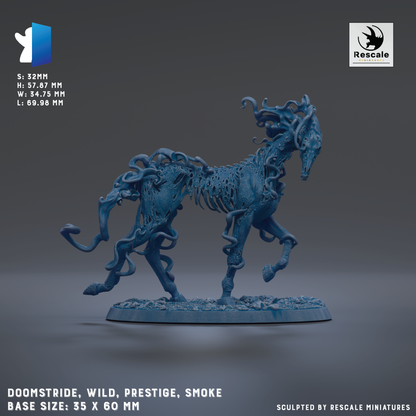 a blue, twisted, and distorted horse figurine with a textured base, likely made of metal or a similar material.