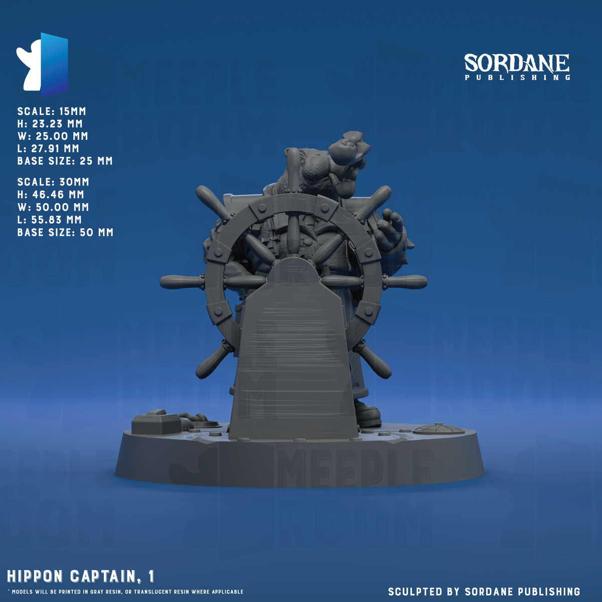 Hippon Captain by Sordane Publishing | Miniature | TTRPG | Unpainted | Print on Demand