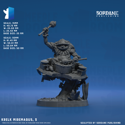 Krelk Miremagus by Sordane Publishing | Miniature | TTRPG | Unpainted | Print on Demand
