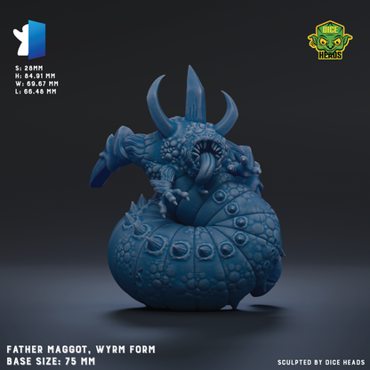a large, blue figurine of a fantastical creature with horns and a long body, sitting on a surface.