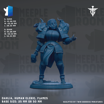 A detailed image of a blue human-like character with a sword, standing on a base and wearing a helmet with a visor. The character appears to be a warrior or knight, with a sword in hand. The image is described as a "meadow" and "meadow room" and is part of a "meadow room" series. The base size of the character is either 25mm or 50mm.