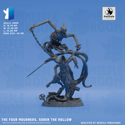 The Four Mourners by Rescale Miniatures | Miniature | TTRPG | Unpainted | Print on Demand