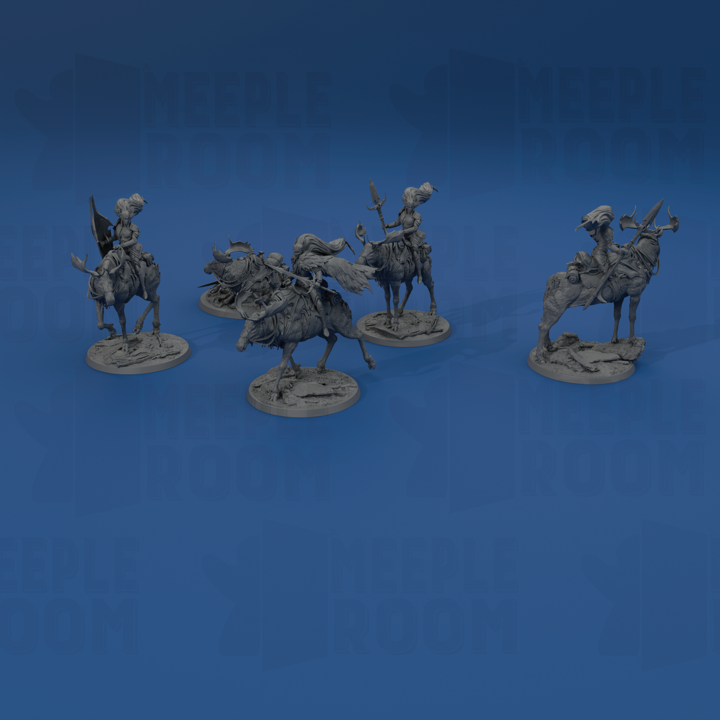 Aurora Elk-Knight, Mount by Rescale Miniatures | Miniature | TTRPG | Unpainted | Print on Demand