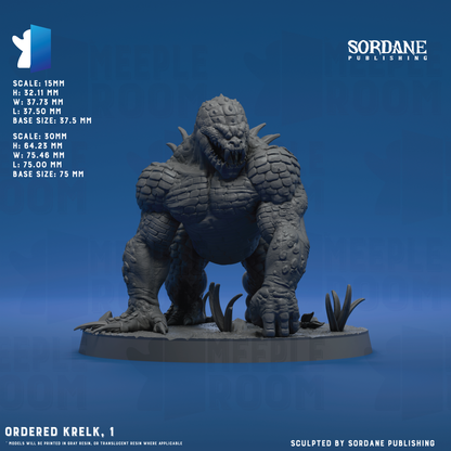 Ordered Krelk by Sordane Publishing | Miniature | TTRPG | Unpainted | Print on Demand