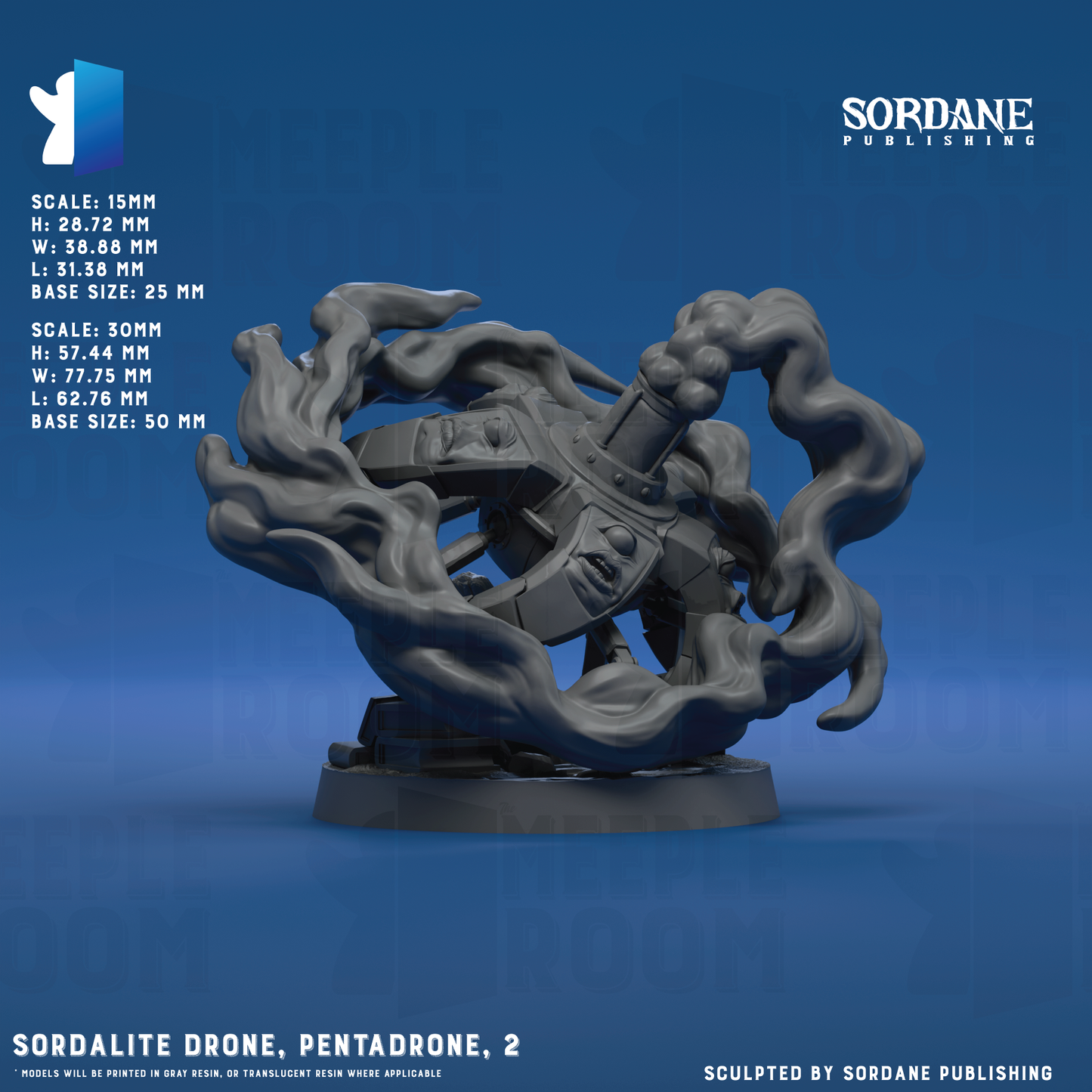 Sordalite Drone, Pentadrone by Sordane Publishing | Miniature | TTRPG | Unpainted | Print on Demand