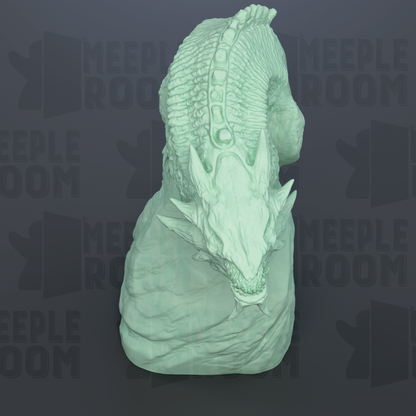 Demonic Dragon, Adult, Closed Mouth, Bust by Dino & Dog | Miniature | TTRPG | Unpainted | Print on Demand