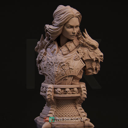 a close up of a statue of a woman