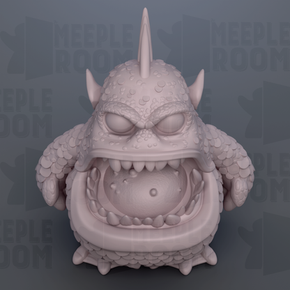 A 3D rendering of a large, spiky, and textured monster with an open mouth, appearing to be a creature from a fantasy or science fiction setting.