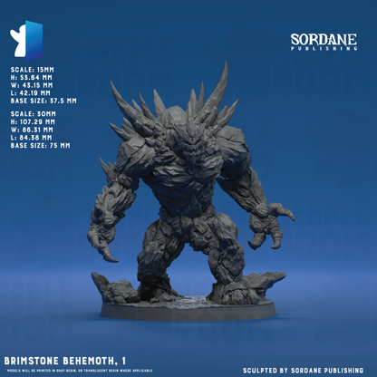 Brimstone Behemoth by Sordane Publishing | Miniature | TTRPG | Unpainted | Print on Demand