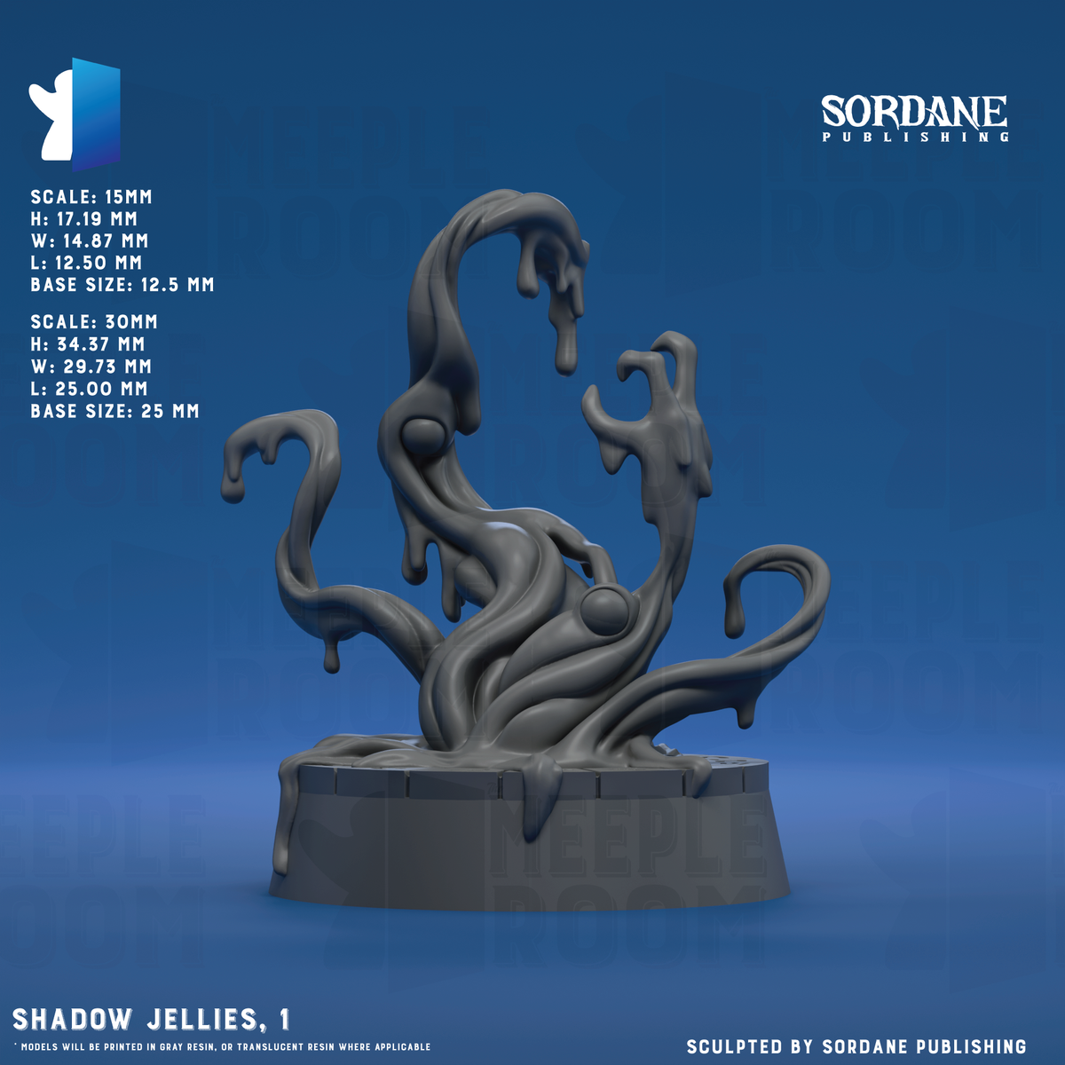 Shadow Jellies by Sordane Publishing | Miniature | TTRPG | Unpainted | Print on Demand